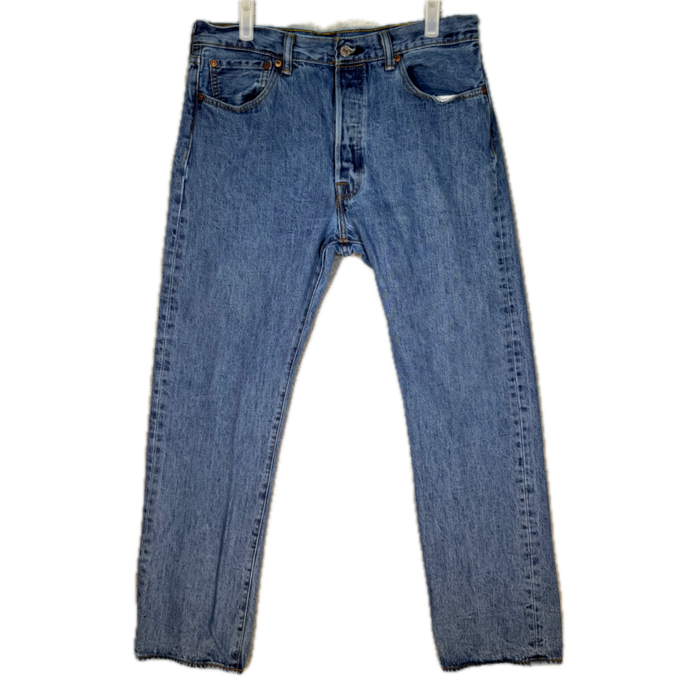 Levi’s 501 Men’s Jeans 34x30 Blue Denim Medium Wash Button Fly Straight Leg